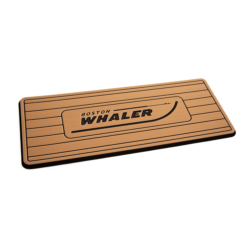 image for SeaDek Boston Whaler Helm Pad – Mocha/Black Brushed w/Routed Teak Lines