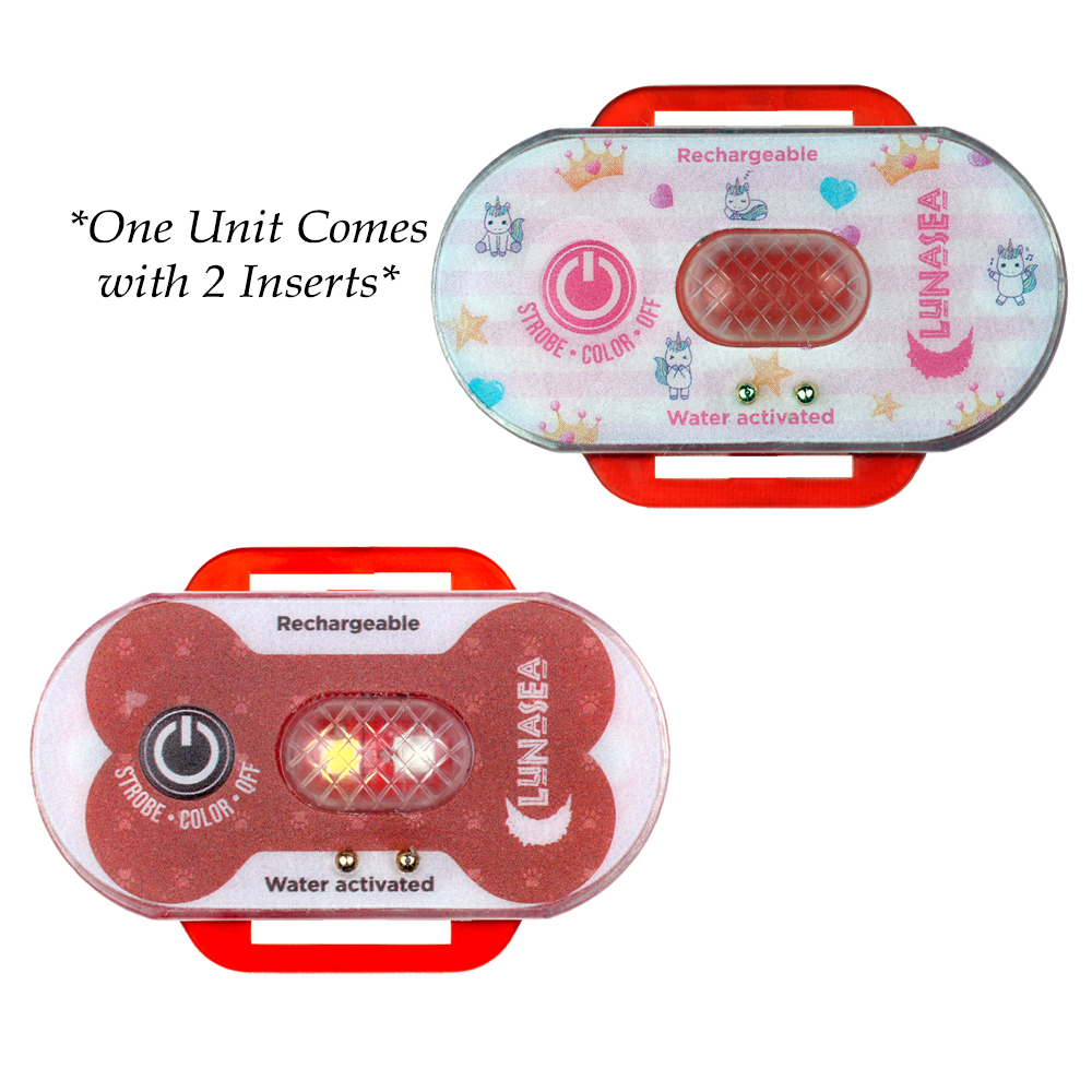Lunasea Child/Pet Safety Water Activated Strobe Light - Red Case, Blue Attention Light - LLB-70RB-E0-00