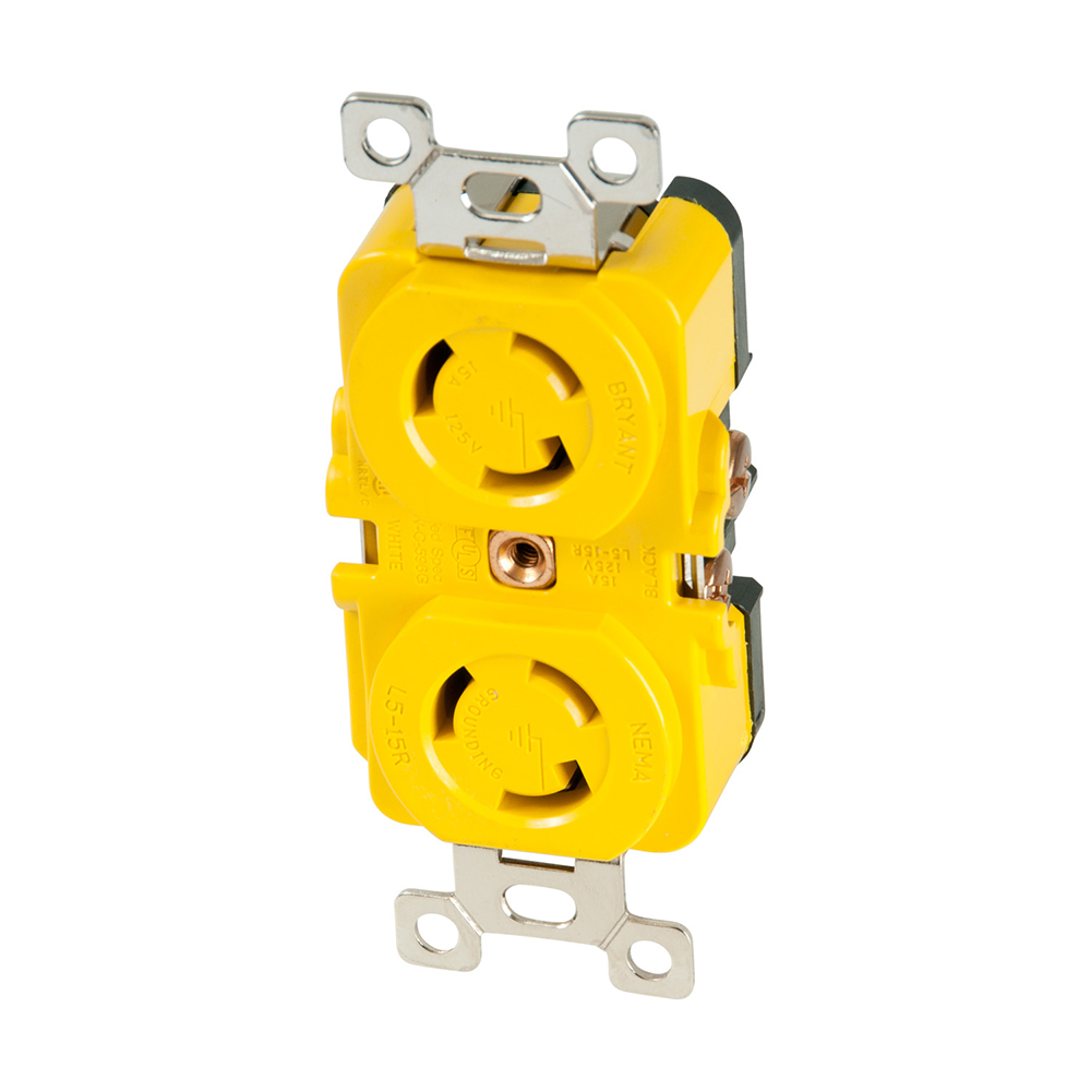 image for Marinco Locking Receptacle – 15A, 125V – Yellow