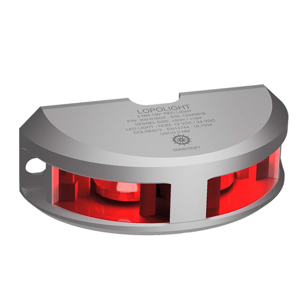 image for Lopolight Series 200-016 – Navigation Light – 2NM – Vertical Mount – Red – Silver Housing
