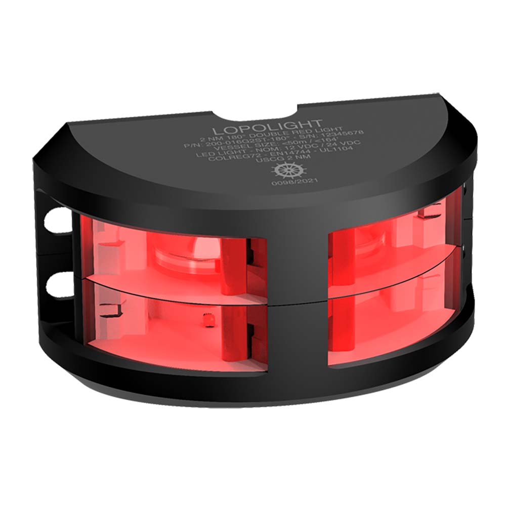 image for Lopolight Series 200-016 – Double Stacked Navigation Light – 2NM – Vertical Mount – Red -Black Housing