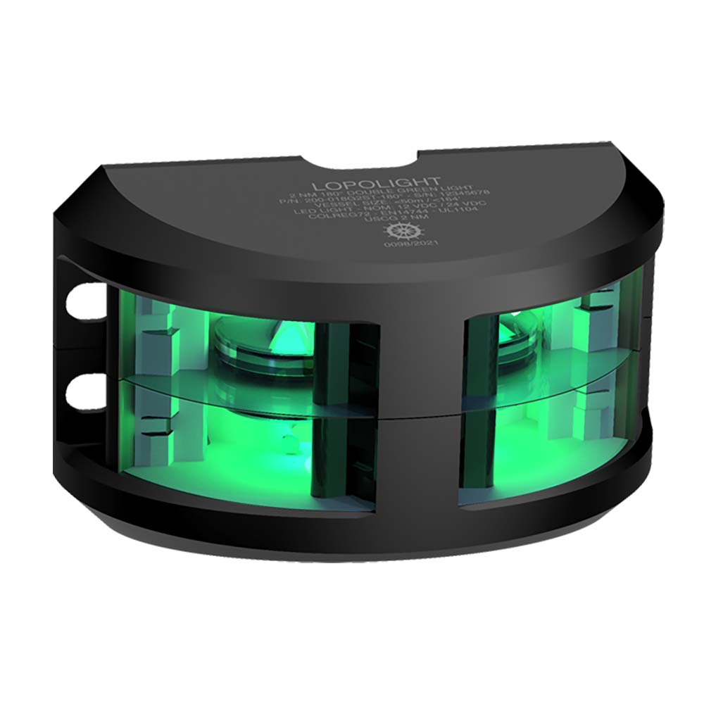 image for Lopolight Series 200-018 – Double Stacked Navigation Light – 2NM – Vertical Mount – Green – Black Housing