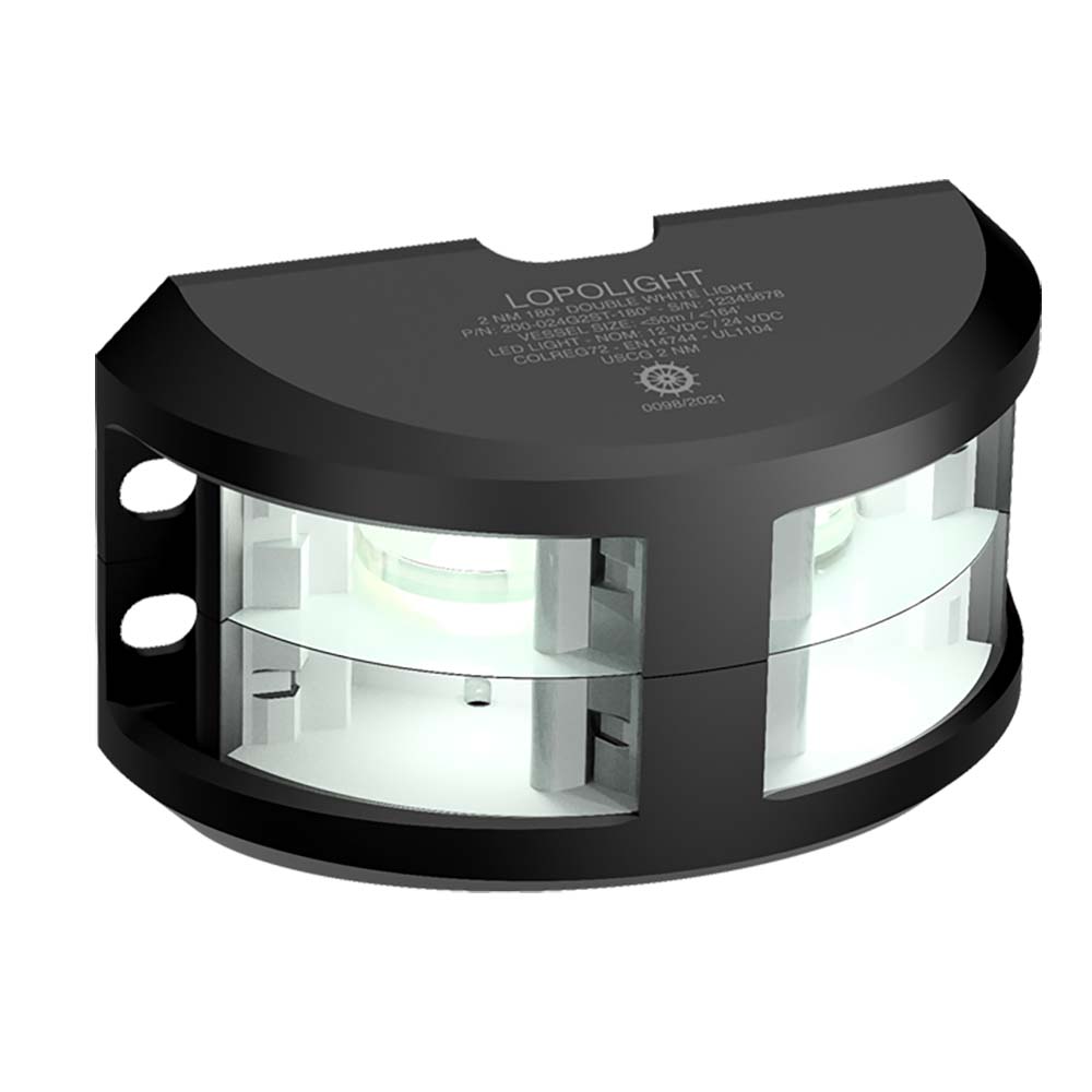 image for Lopolight Series 200-024 – Double Stacked Navigation Light – 2NM – Vertical Mount – White – Black Housing