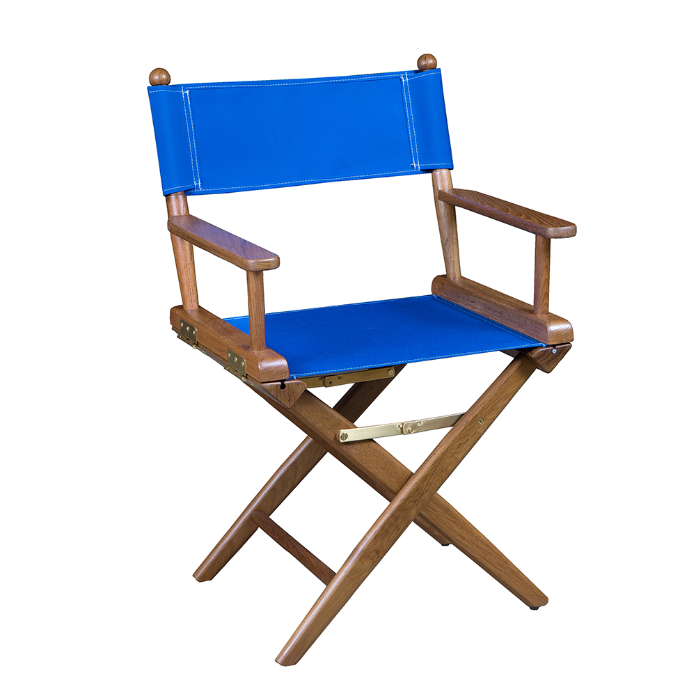image for Whitecap Director's Chair w/Blue Seat Covers – Teak