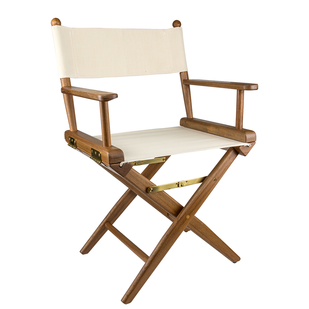 image for Whitecap Director's Chair w/Natural Seat Covers – Teak