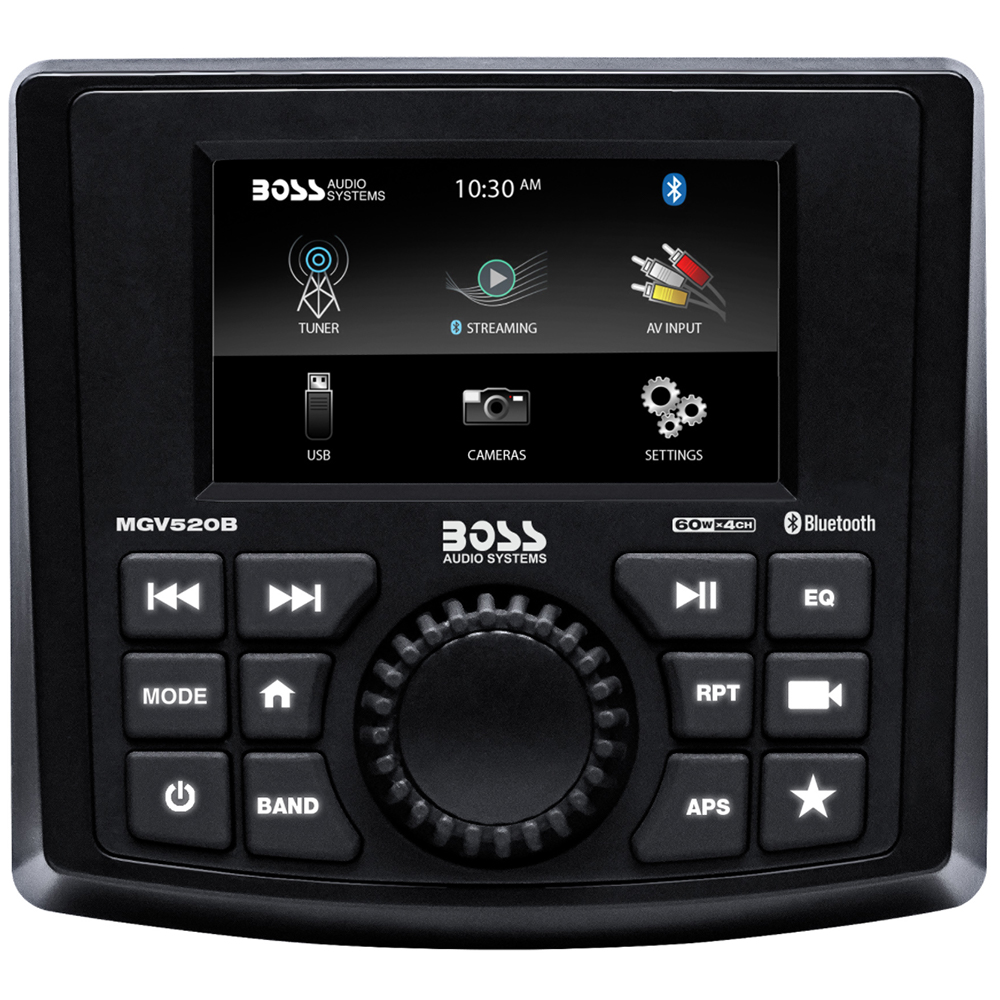 Boss Audio Marine Gauge Receiver - AM/FM/BT/USB/Rear CameraMGV520B - MGV520B