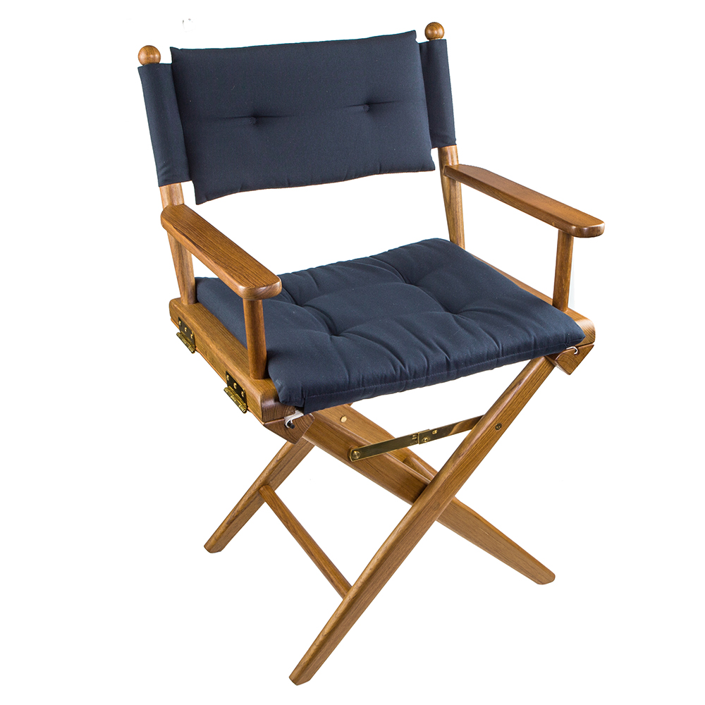 image for Whitecap Director's Chair w/Navy Cushion – Teak