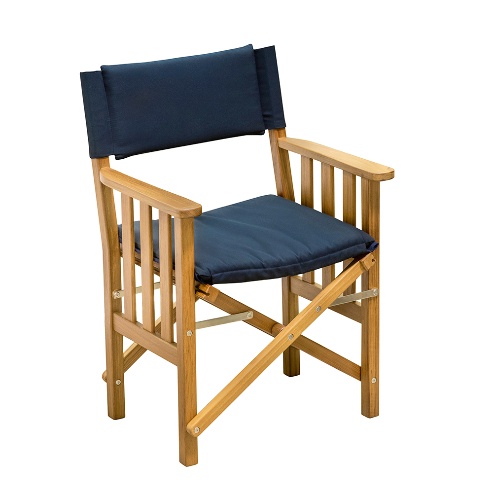 image for Whitecap Director's Chair II w/Navy Cushion – Teak