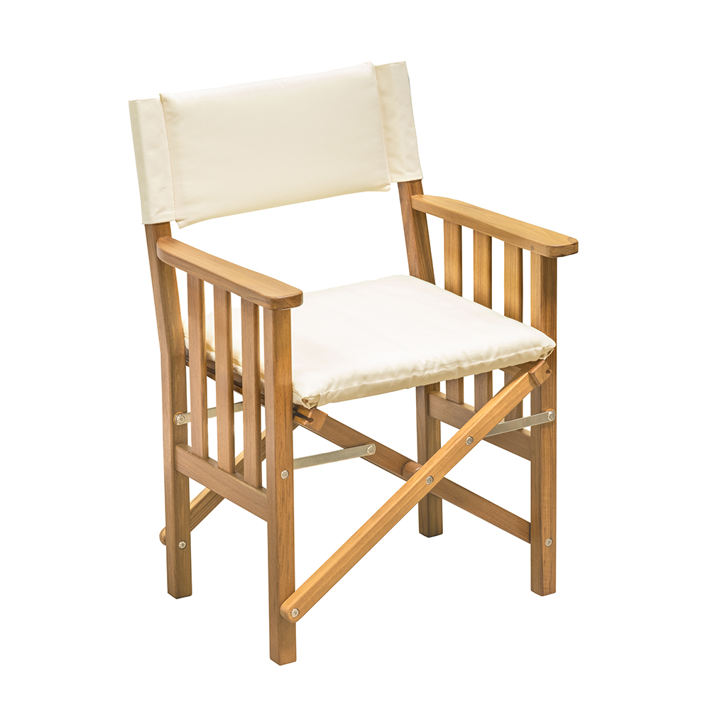 image for Whitecap Director's Chair II w/Cream Cushion – Teak