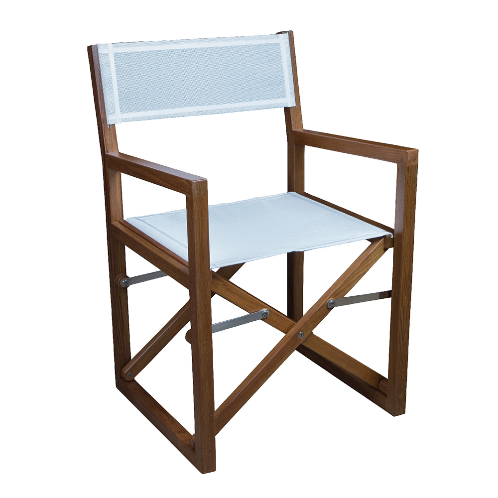 image for Whitecap Director's Chair w/White Batyline Fabric – Teak