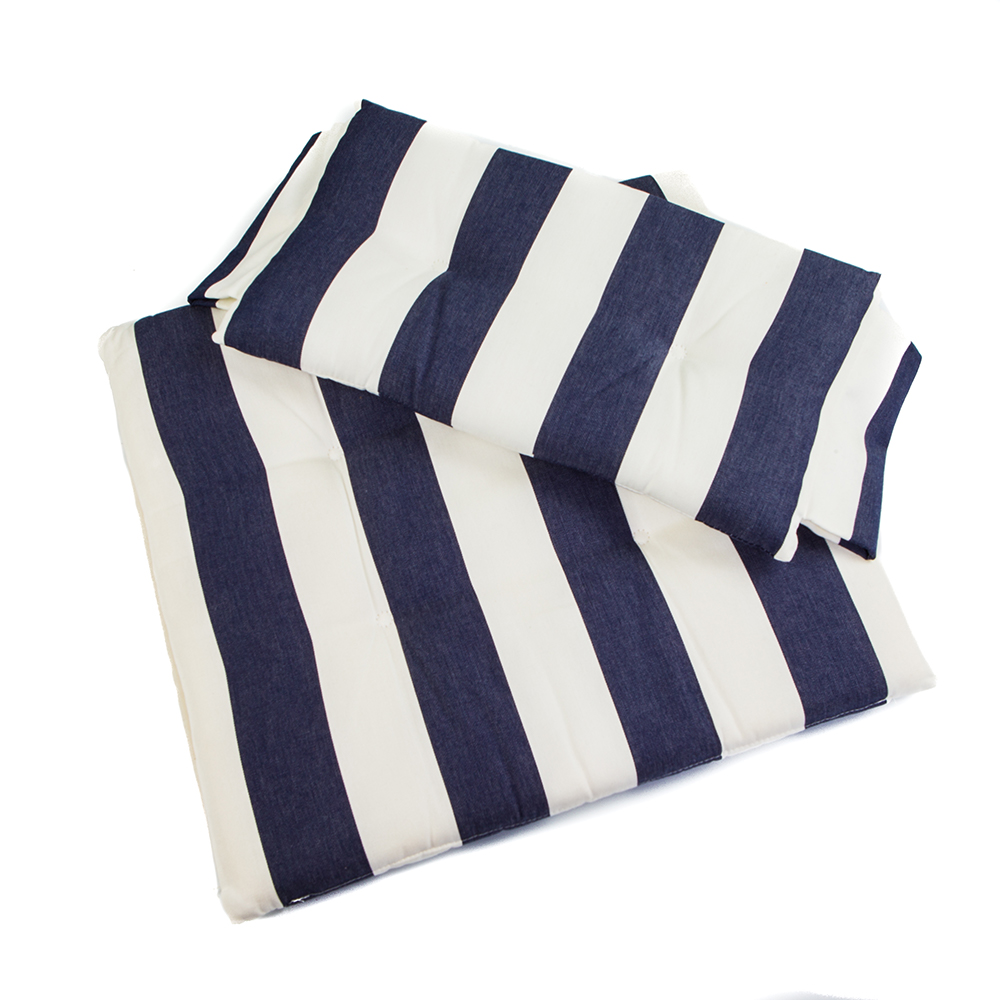 image for Whitecap Director's Chair II Replacement Seat Cushion Set – Navy & White Stripes