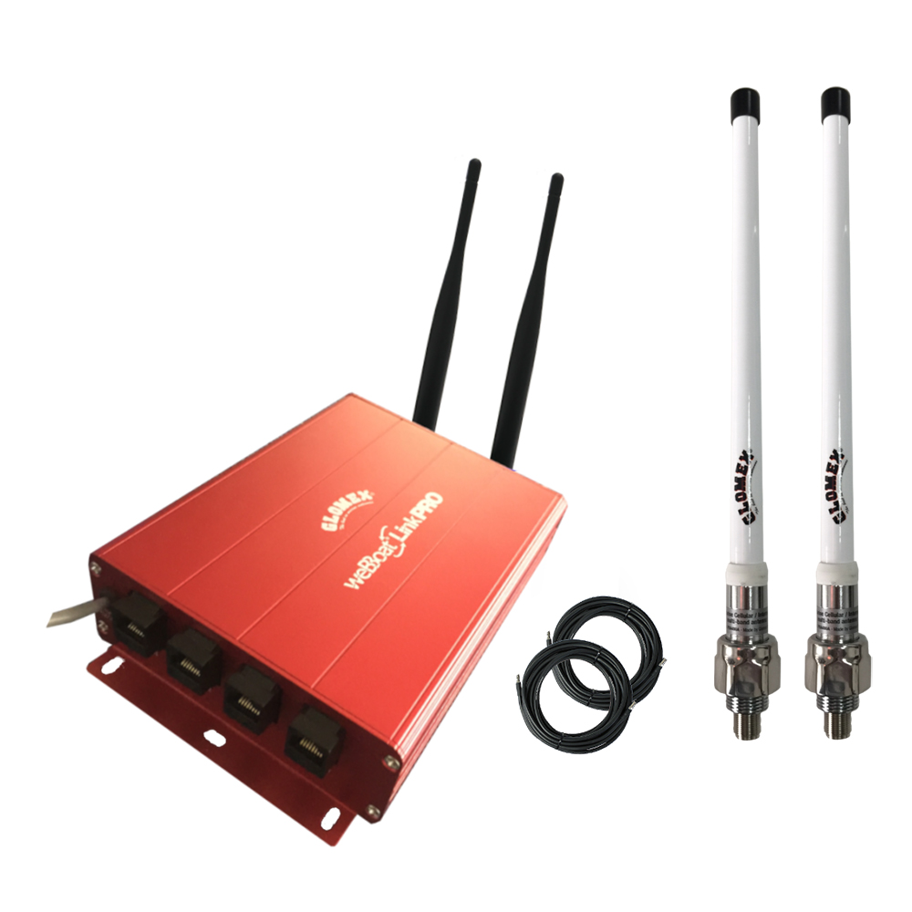 image for Glomex WeBBoat® Link Pro Ext Dual-SIM 4G/WiFi Indoor Unit Coastal & Ocean Internet System – Extended Range Kit f/North America