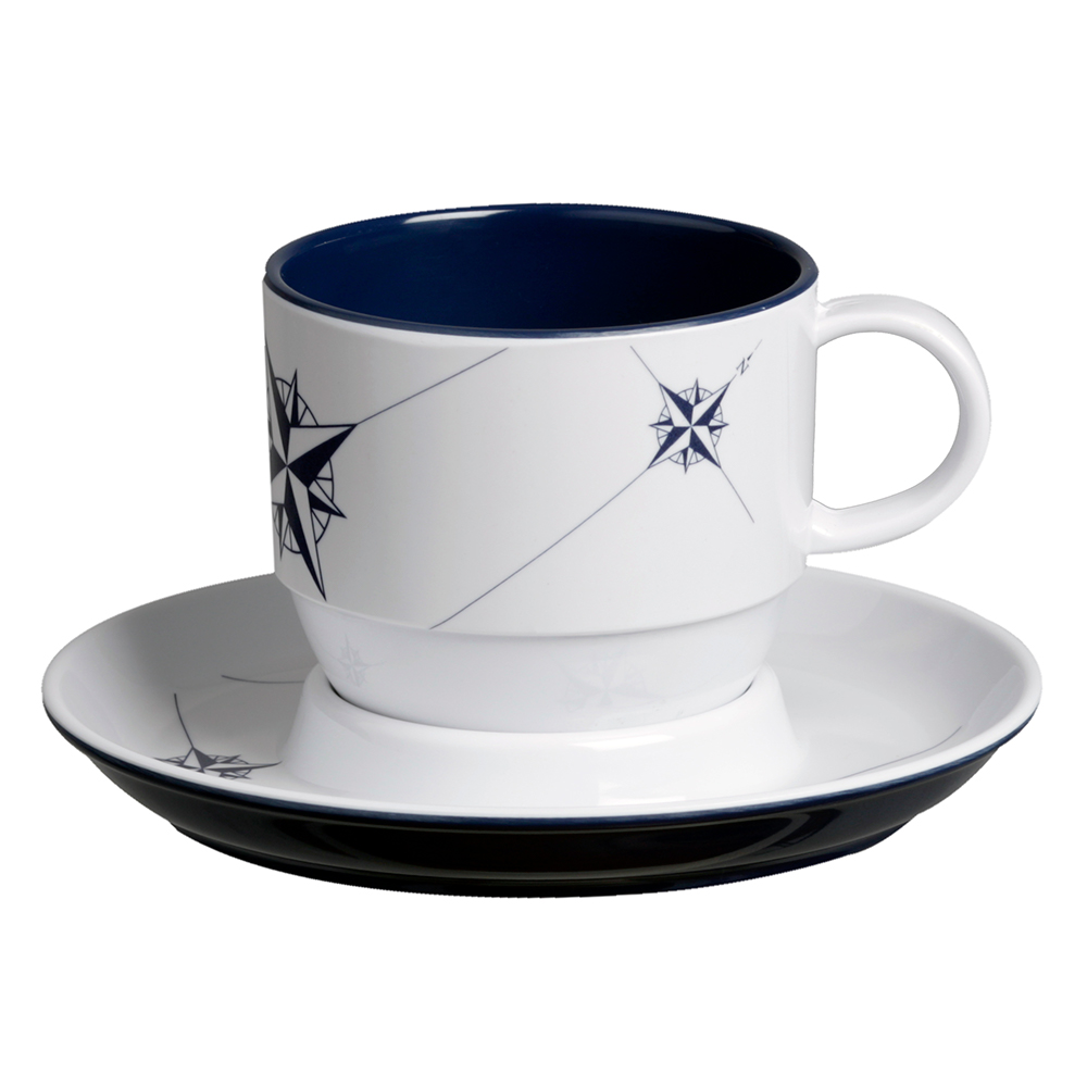 image for Marine Business Melamine Tea Cup & Plate Breakfast Set – NORTHWIND – Set of 6