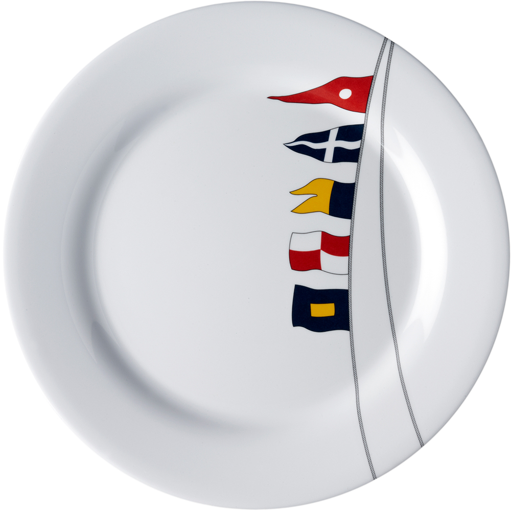 image for Marine Business Melamine Non-Slip, Flat, Round Dinner Plate – REGATA – 10″ Set of 6