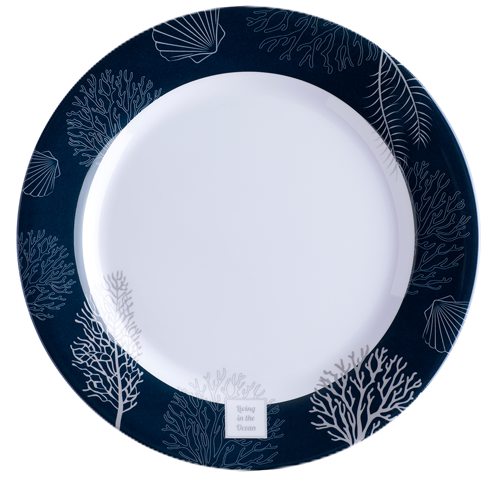 image for Marine Business Melamine Flat, Round Dinner Plate – LIVING – 10″ Set of 6