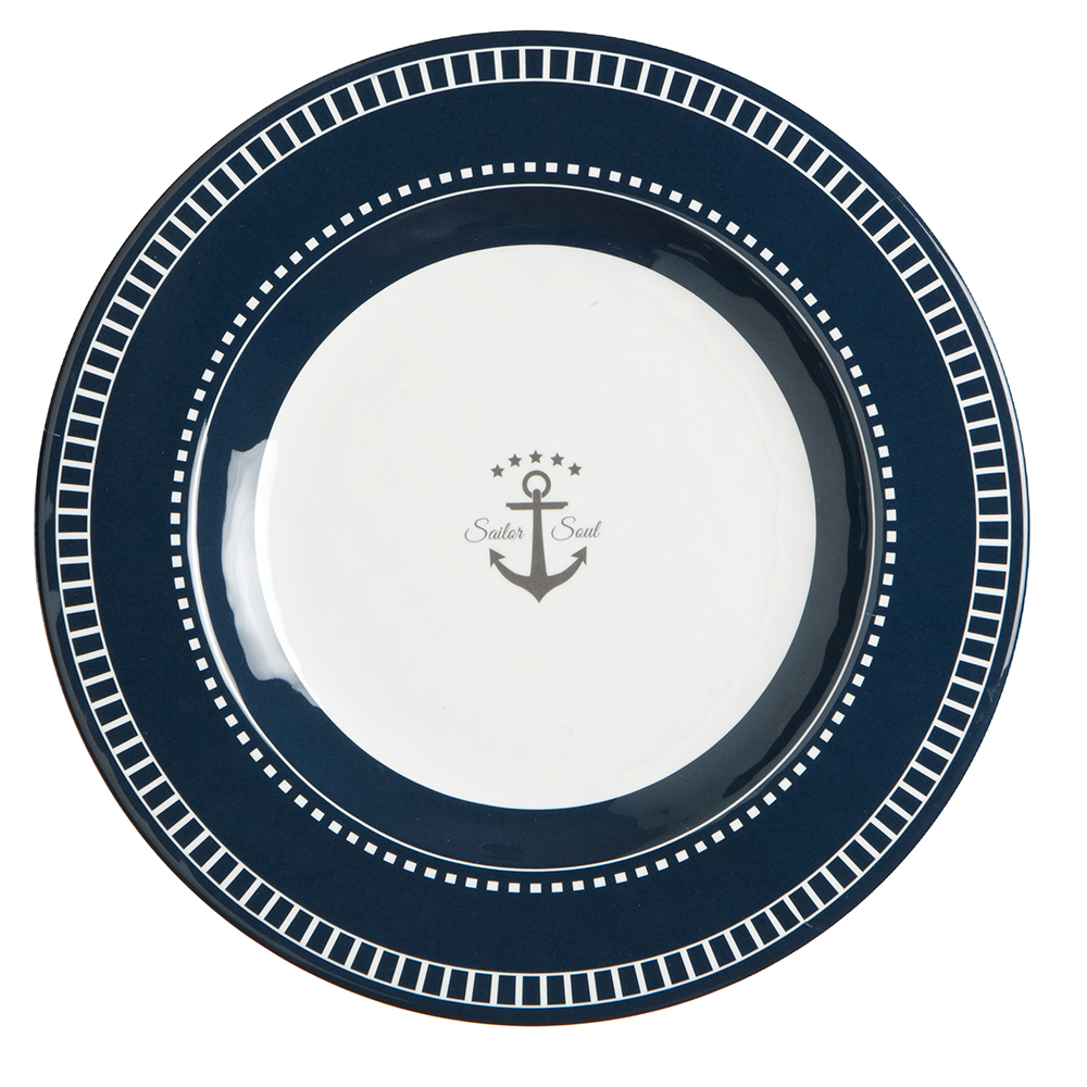 image for Marine Business Melamine Round Dessert Plate – SAILOR SOUL – 7″ Set of 6