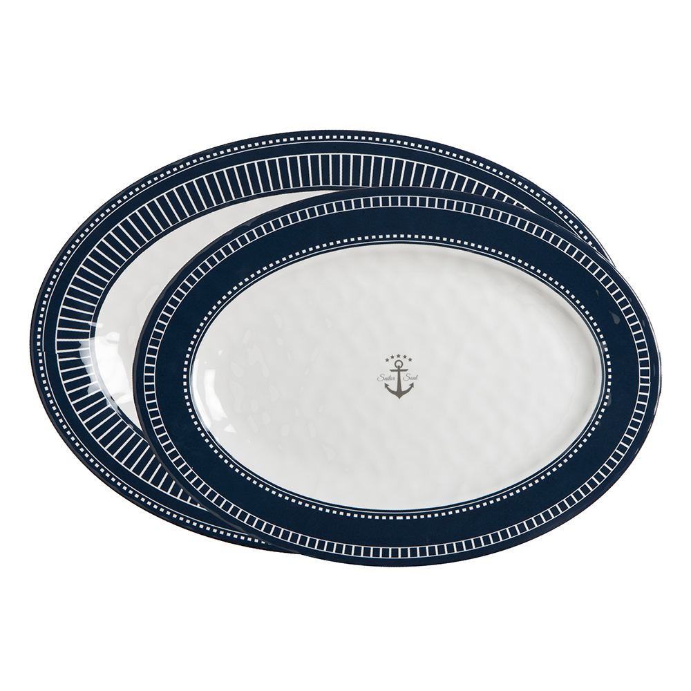 image for Marine Business Melamine Oval Serving Platters Set – SAILOR SOUL – Set of 2