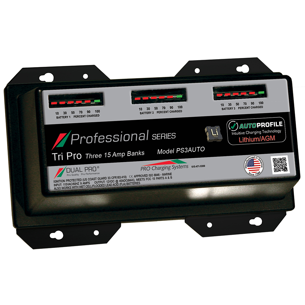 image for Dual Pro PS3 Auto 15A – 3-Bank Lithium/AGM Battery Charger