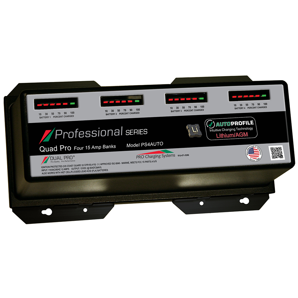 image for Dual Pro PS4 Auto 15A – 4-Bank Lithium/AGM Battery Charger