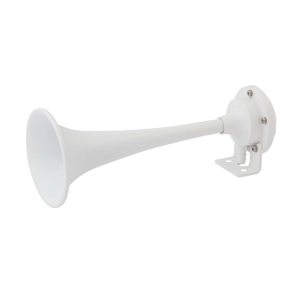 image for Marinco White Epoxy Coated Single Trumpet Mini Air Horn