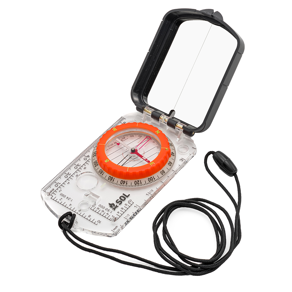 S.O.L. Survive Outdoors Longer Sighting Compass w/Mirror CD-89904