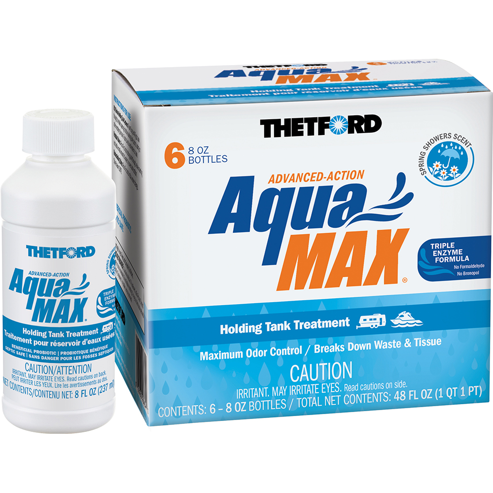 image for Thetford AquaMax® Holding Tank Treatment – 6-Pack – 8oz Liquid – Spring Shower Scent