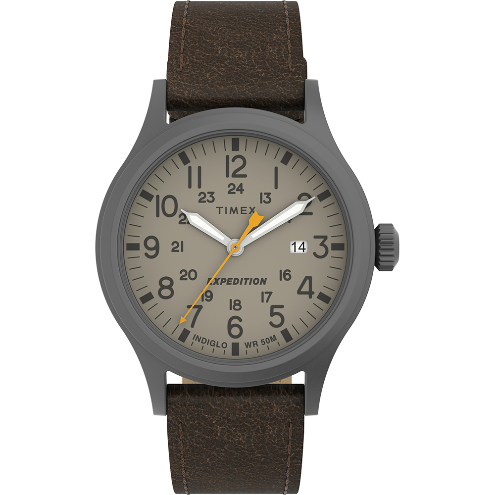 image for Timex Expedition® Scout™ – Khaki Dial – Brown Leather Strap