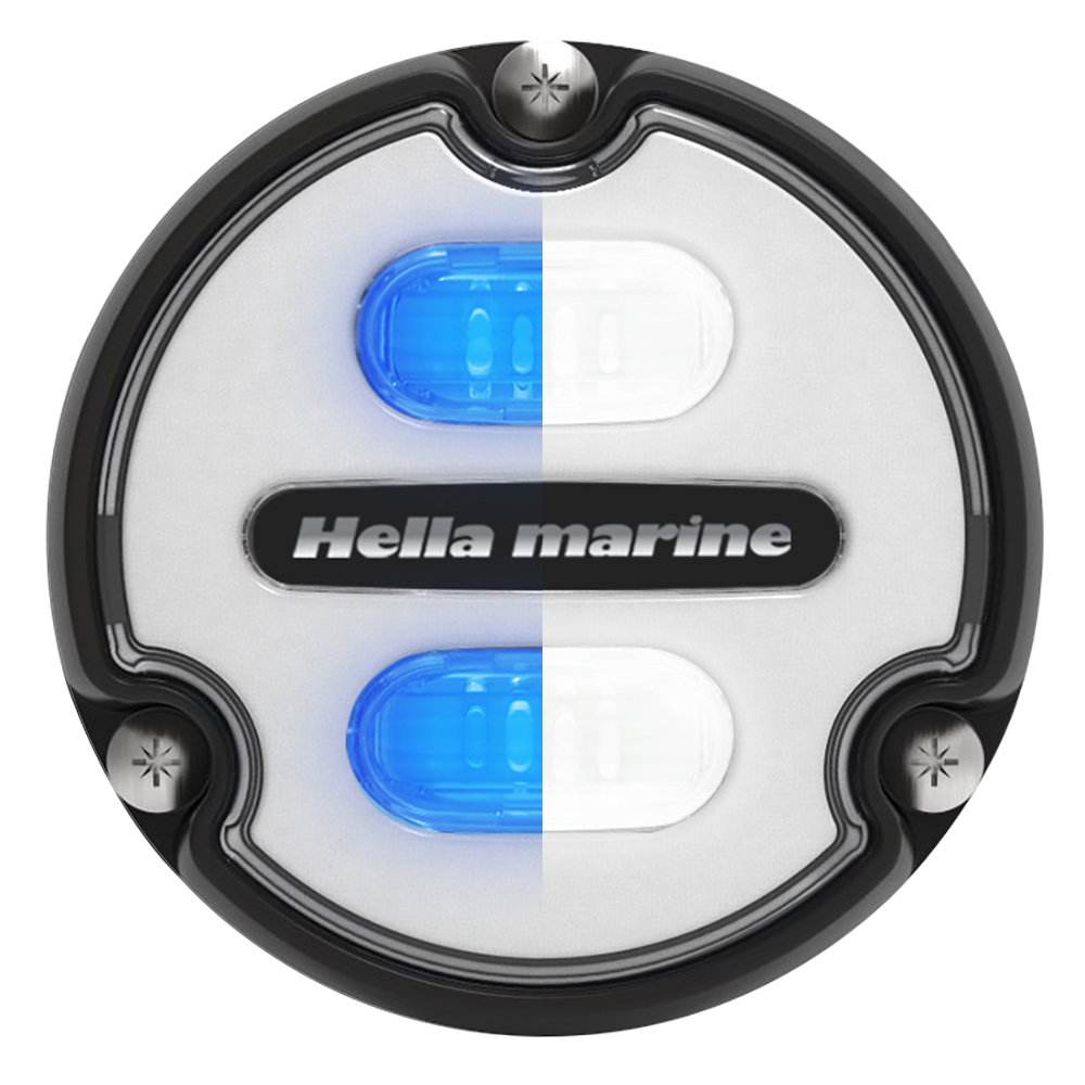 image for Hella Marine Apelo A1 Blue White Underwater Light – 1800 Lumens – Black Housing – White Lens