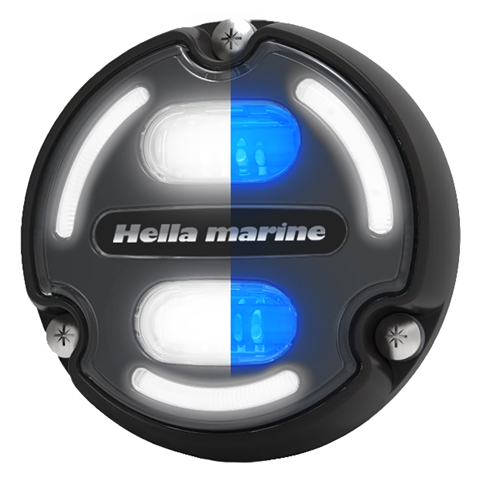 image for Hella Marine Apelo A2 Blue White Underwater Light – 3000 Lumens – Black Housing – Charcoal Lens w/Edge Light