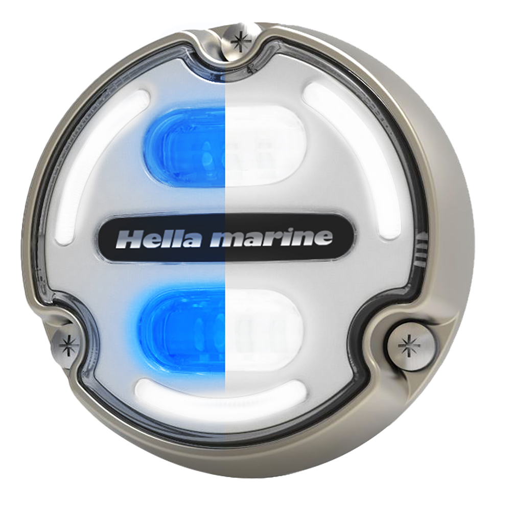 image for Hella Marine Apelo A2 Blue White Underwater Light – 3000 Lumens – Bronze Housing – White Lens w/Edge Light