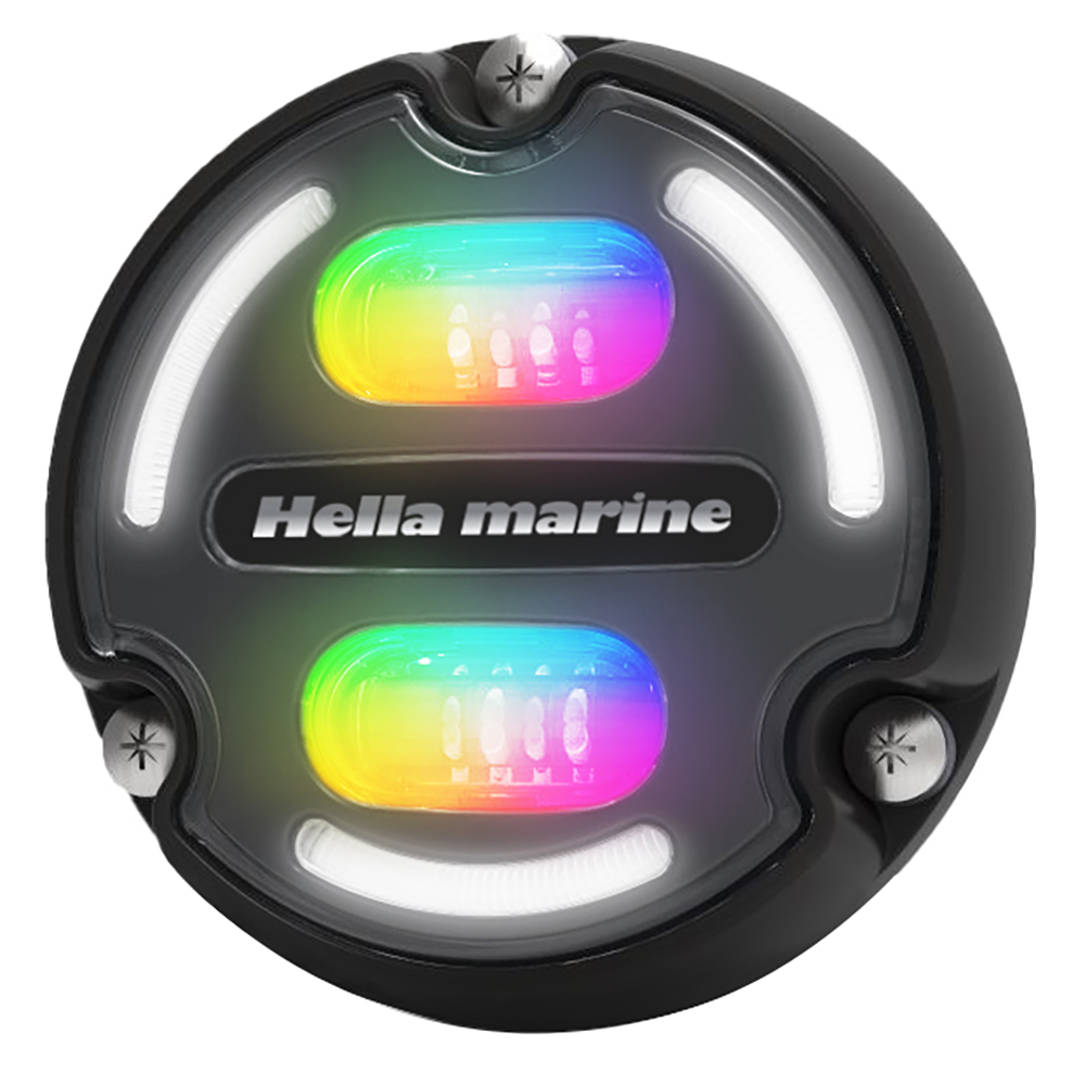 image for Hella Marine A2 RGB Underwater Light – 3000 Lumens – Black Housing – Charcoal Lens w/Edge Light