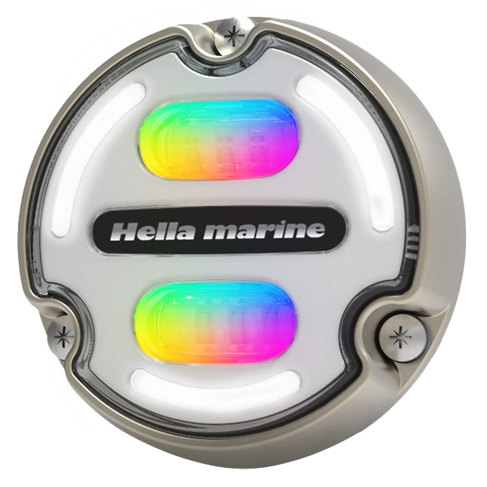 image for Hella Marine Apelo A2 RGB Underwater Light – 3000 Lumens – Bronze Housing – White Lens w/Edge Light