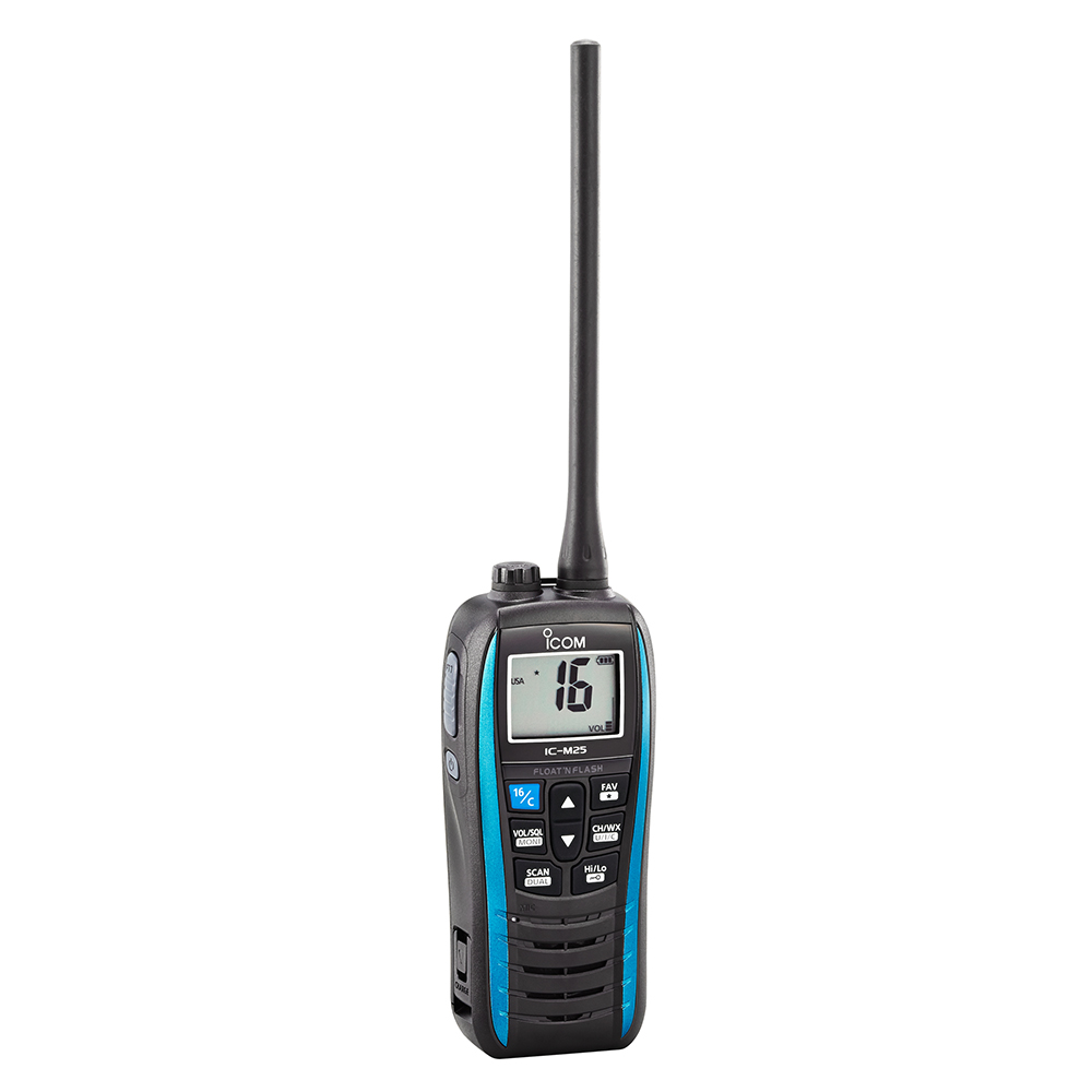 image for Icom M25 Handheld Floating VHF Marine Radio – Marine Blue