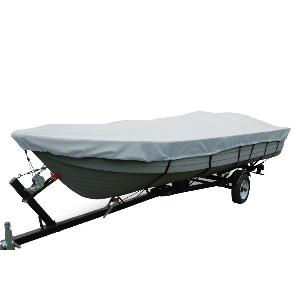 Carver Poly-Flex II Wide Series Styled-to-Fit Boat Cover f/12.5' V-Hull Fishing Boats Without Motor - Grey - 70112F-10