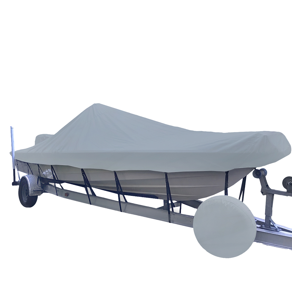 Carver Poly-Flex II Styled-to-Fit Boat Cover f/16.5' V-Hull Center Console Shallow Draft Boats - Grey - 71216F-10