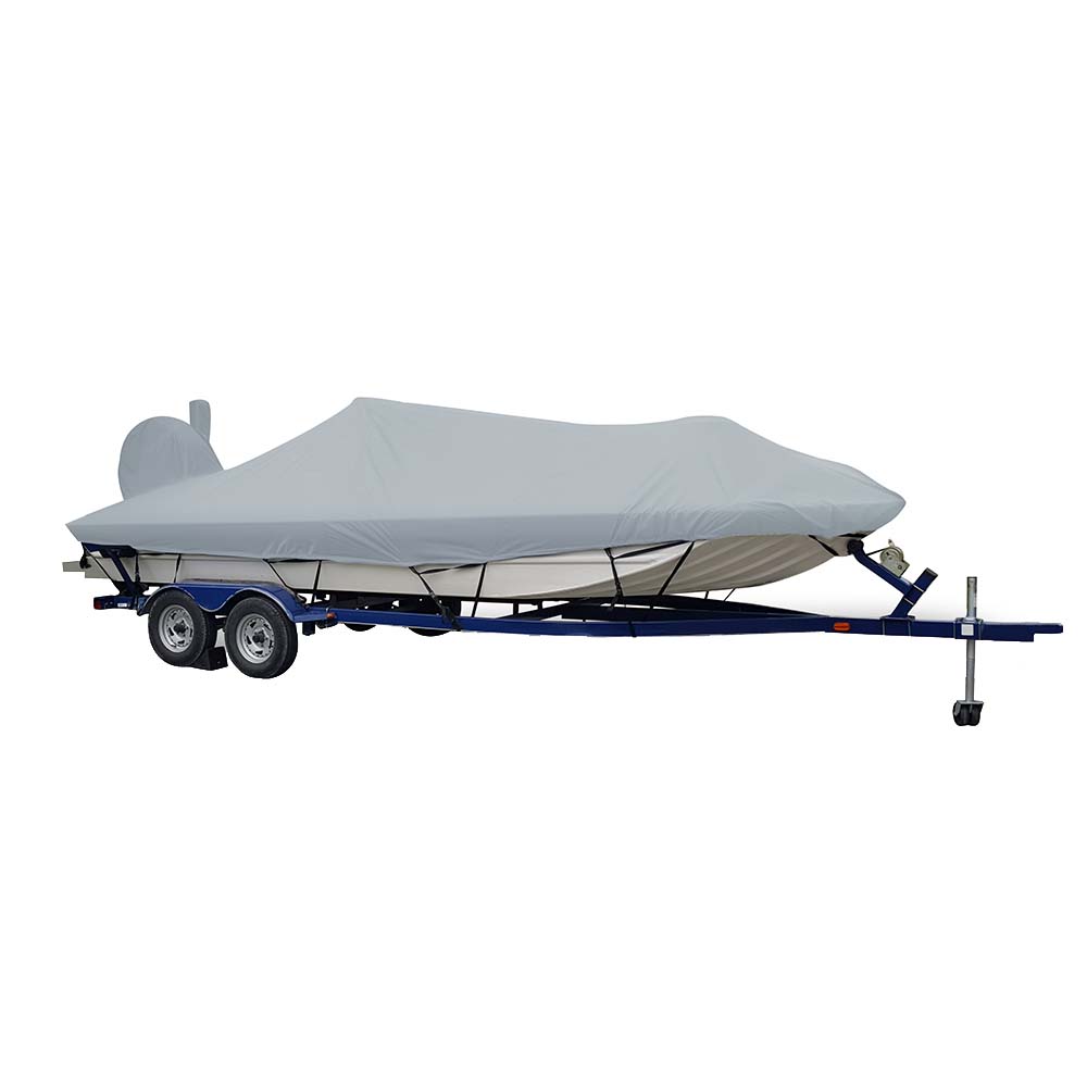 Carver Sun-DURA Extra Wide Series Styled-to-Fit Boat Cover f/18.5' Aluminum Modified V Jon Boats - Grey - 71418XS-11