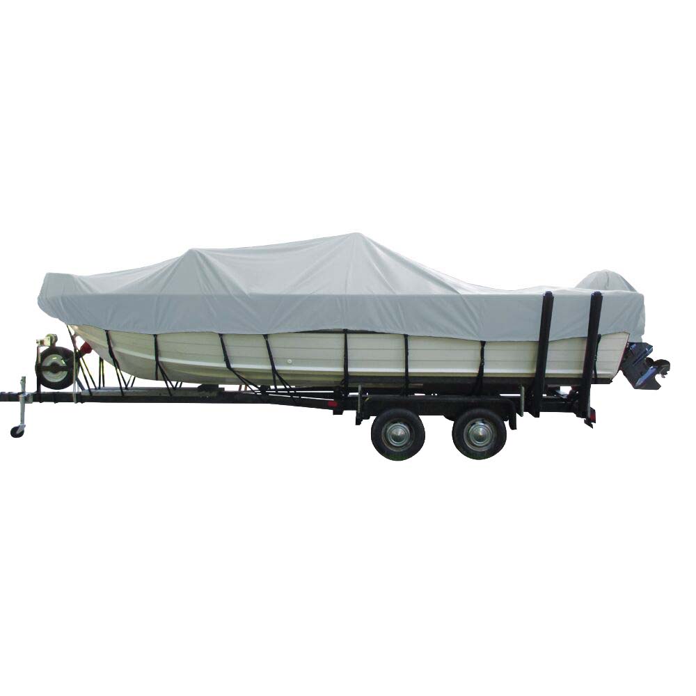 Carver Sun-DURA Wide Series Styled-to-Fit Boat Cover f/19.5' Aluminum V-Hull Boats with Walk-Thru Windshield - Grey - 72319S-11