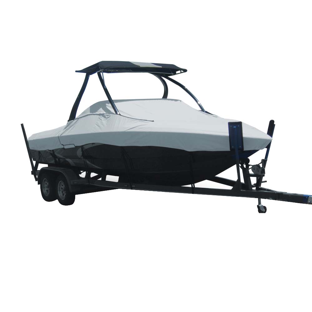 Carver Sun-DURA Specialty Boat Cover f/19.5' Tournament Ski Boats w/Tower - Grey - 74519S-11