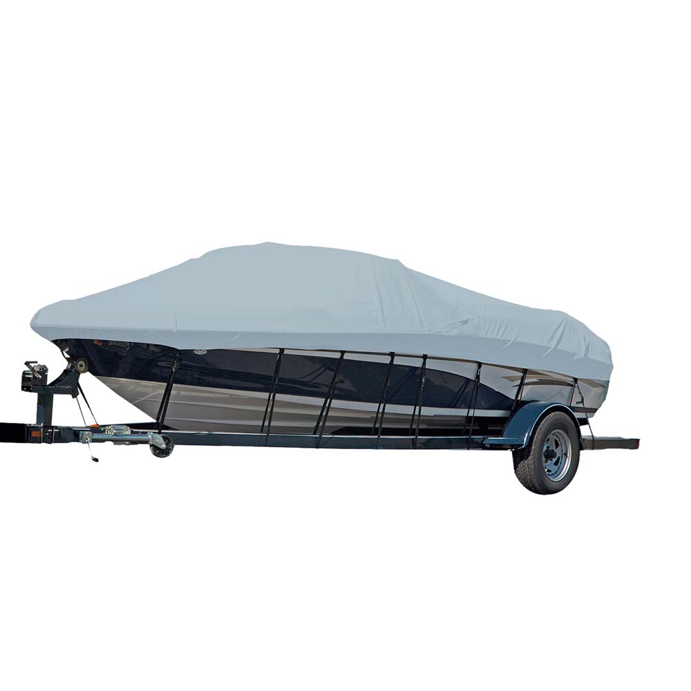 Carver Sun-DURA Styled-to-Fit Boat Cover f/16.5' Sterndrive V-Hull Runabout Boats (Including Eurostyle) w/Windshield and Hand/Bow Rails - Grey - 77116S-11