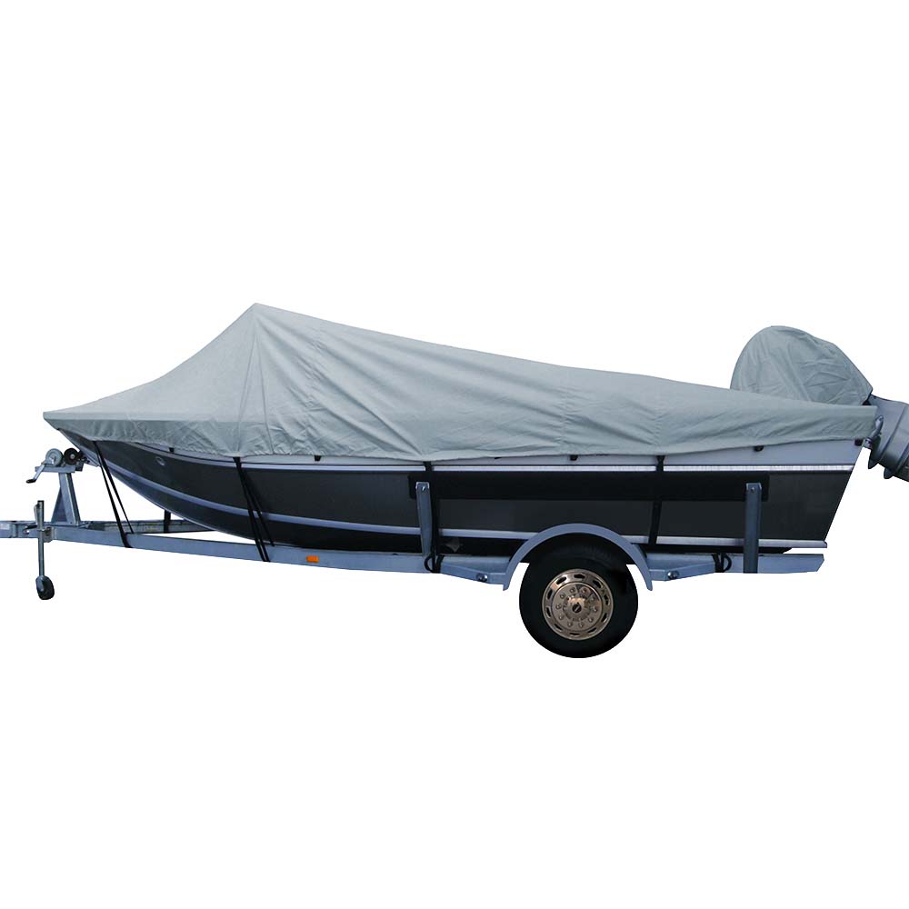 Carver Poly-Flex II Styled-to-Fit Boat Cover f/16.5' Aluminum Boats w/High Forward Mounted Windshield - Grey - 79016F-10