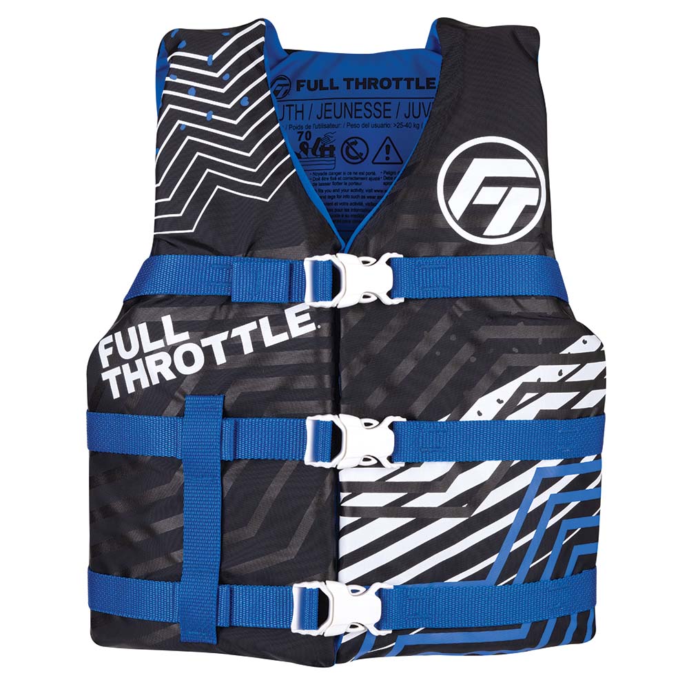 image for Full Throttle Youth Nylon Life Jacket – Blue/Black