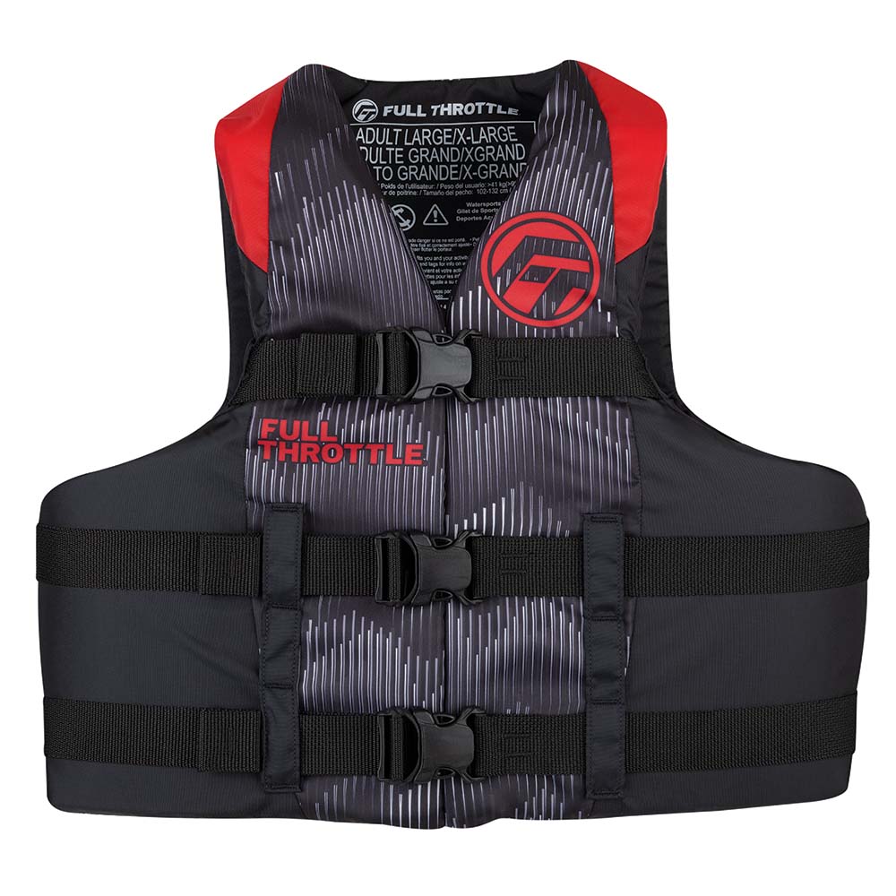 image for Full Throttle Adult Nylon Life Jacket – S/M – Red/Black