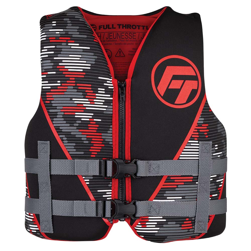 image for Full Throttle Youth Rapid-Dry Life Jacket – Red/Black