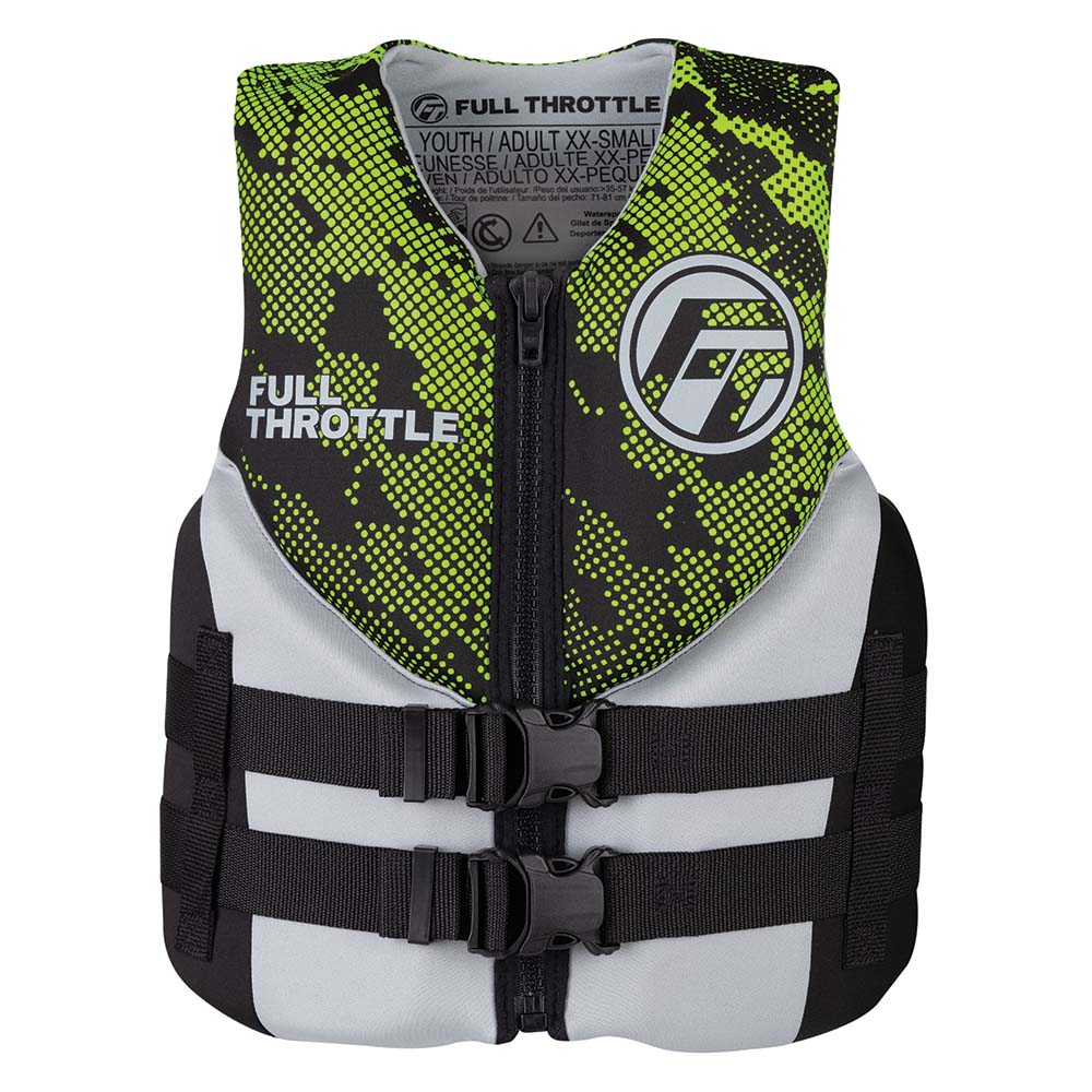 image for Full Throttle Junior Hinged Neoprene Life Jacket – Green