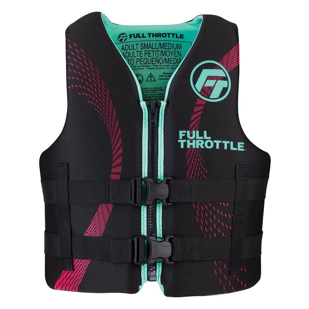 image for Full Throttle Adult Rapid-Dry Life Jacket – S/M – Aqua/Black