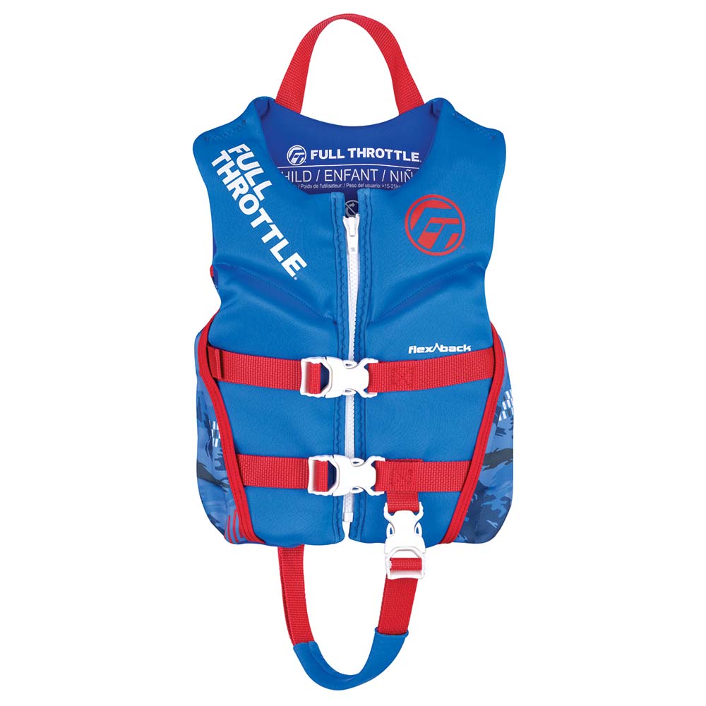 image for Full Throttle Child Rapid-Dry Flex-Back Life Jacket – Blue