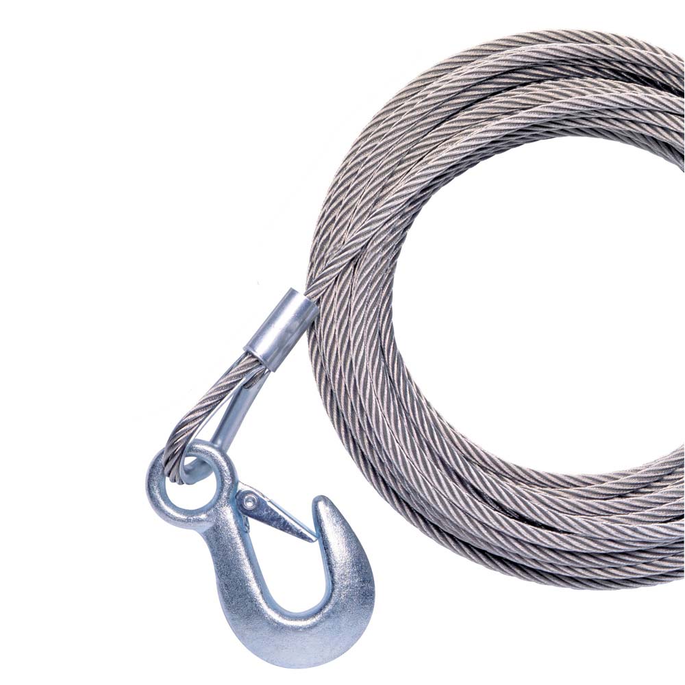 image for Powerwinch Cable 7/32″ x 50' Universal Premium Replacement w/Hook – Stainless Steel