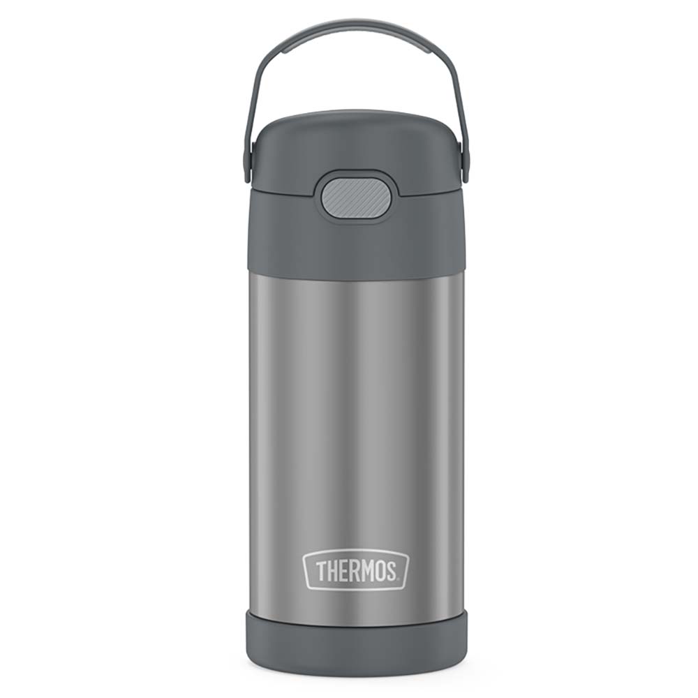 image for Thermos FUNtainer® Stainless Steel Insulated Straw Bottle – 12oz – Grey