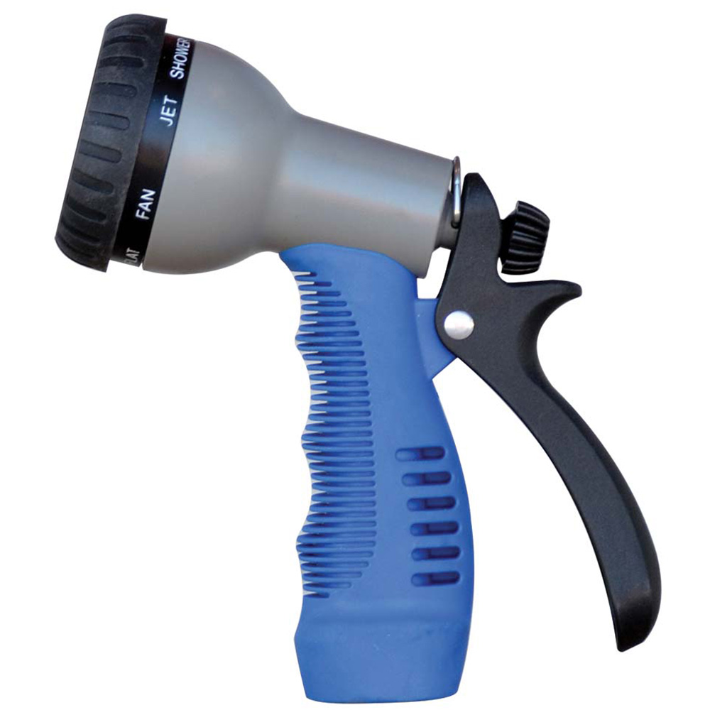 HoseCoil Rubber Tip Nozzle with 9 Pattern Adjustable Spray Head & Comfort Grip - WN515