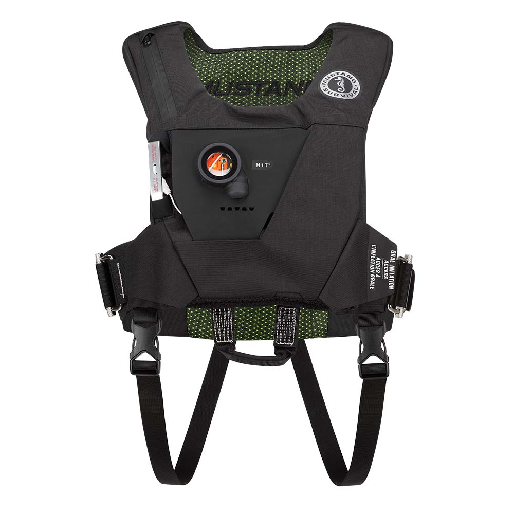 image for Mustang EP 38 Ocean Racing Hydrostatic Inflatable Vest – Black/Fluorescent Yellow/Green – Automatic/Manual